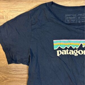 Patagonia Dark Blue Tee with Vibrant Graphic